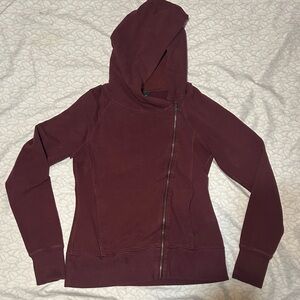 Nike Women's Maroon Asymmetrical Zip Hoodie